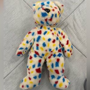TY Vintage 1999 Ty2k Confetti Beanie Buddy Bear Mint Retired